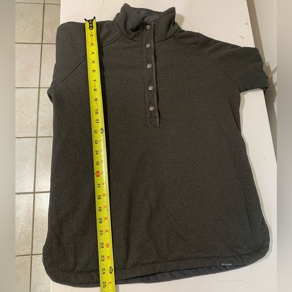 Columbia Omni-Wick Grey-green Ribbed Quarter Snap Sweatshirt/Jacket -women’s Med - Picture 9 of 9